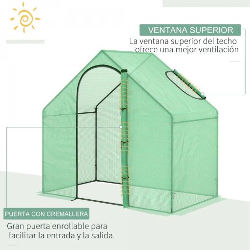Invernadero Transparente de Jardín Vivero Casero Plantas 180x105x150cm [2]