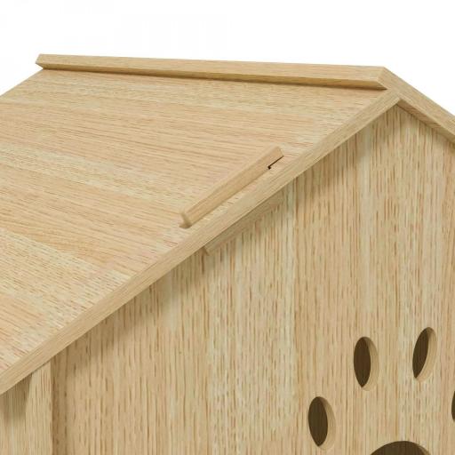 Caseta para Perros Interior con Ventana Diseño de Garra Hueca Casita para Perros y Gatos 49,5x41x51 cm Roble [7]