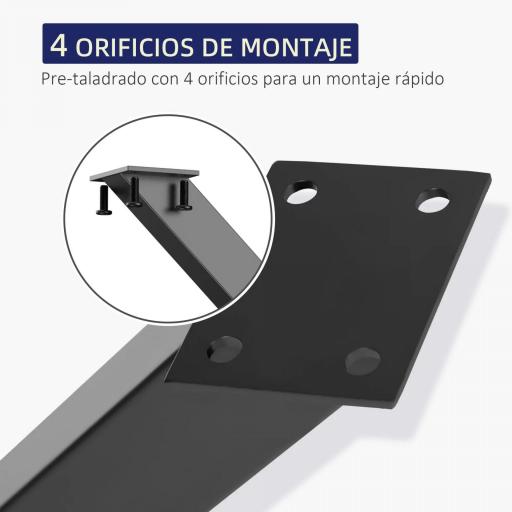 Conjunto de 2 Patas para Mesa Estilo Industrial 80x72 cm en Forma de X Patas de Muebles de Acero para Soporte con Protectores Tornillos de Montaje Incluidos Negro [7]