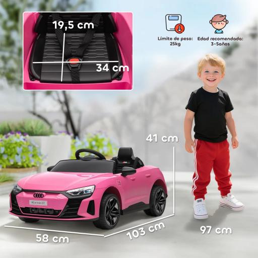 Coche Eléctrico para Niños de +3 Años AUDI RS e-tron GT Coche de Batería con Mando a Distancia 103x58x41 cm Rosa [1]