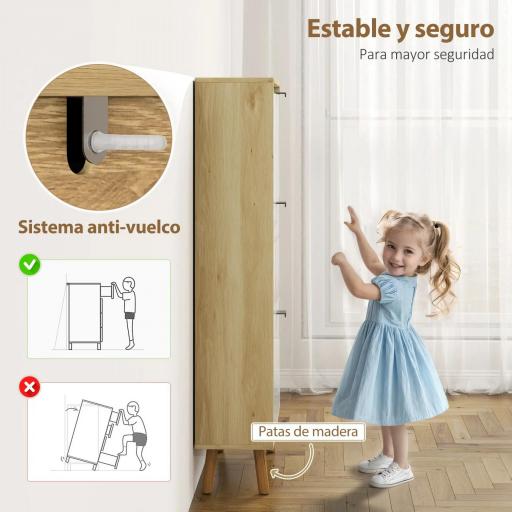 Zapatero Estrecho con 3 Puertas en Blanco Brillo Estantes Ajustables Patas de Madera para 18 Pares de Zapatos [5]