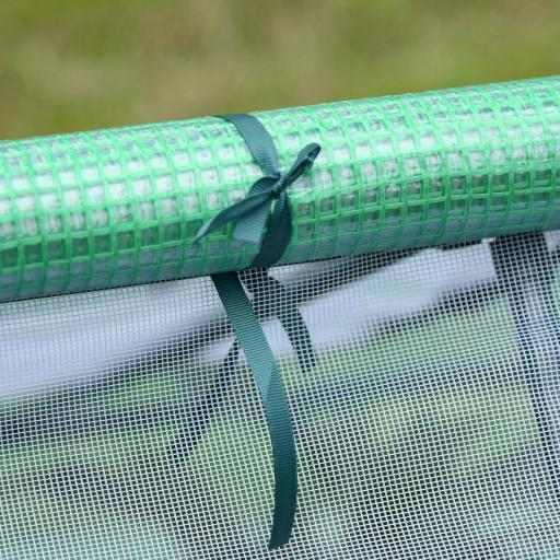 Invernadero Pequeño para Cultivo con 4 Ventanas Enrollables Marco de Acero y Cubierta PE Anti-UV 180x140x80 cm Verde [6]