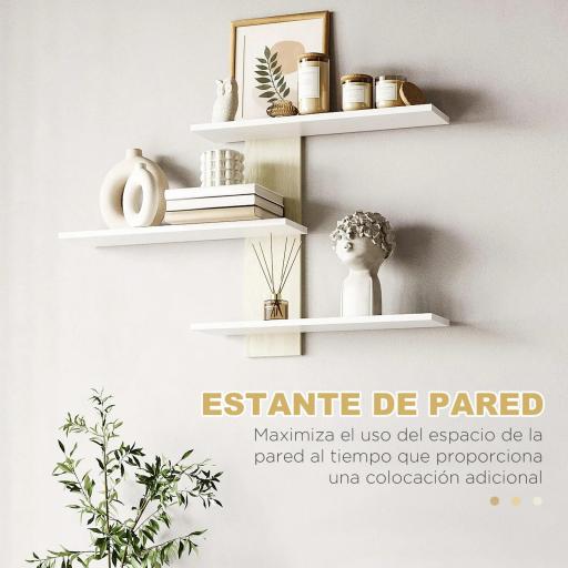 Mueble de Salón para TV con Mesa para Televisor 150x31,5x40 cm y Estante de Pared 95,5x16x60 cm Natural [4]