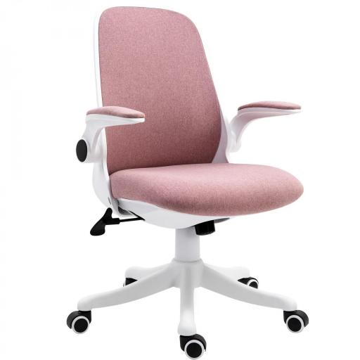 Silla Giratoria de Oficina Silla de Escritorio Basculante Altura Ajustable Reposabrazos Elevable 62,5x60x94-104 cm Rosa [9]