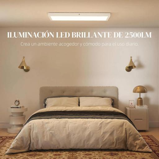 Juego de 4 Lámparas de Techo Color Regulable con Interruptor DIP y de Pared 3000K/4000K/6000K 60x30x3,7 cm Blanco [4]