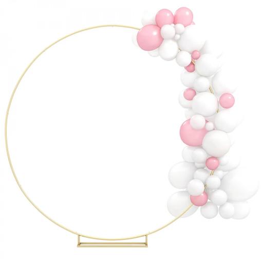 Arco de Jardín de Metal Redondo para Rosas Arco de Boda con Recubrimiento en Polvo para Decoración 230x28x234 cm Dorado [5]