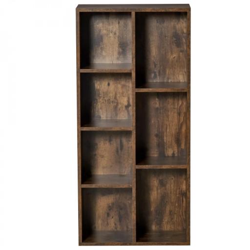 Estantería Librería de Madera Armario de Libros con 7 Compartimentos para Plantas Archivos 50x24x106 cm Marrón Rústico [9]