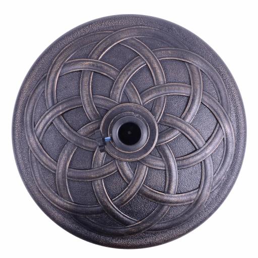 Base para Sombrilla de Jardín Peso Neto 19 kg Soporte de Parasol Apto para Mástil de 38mm/48mm Resina para Terraza Patio Exterior Ø54,5x34 cm Bronce [3]