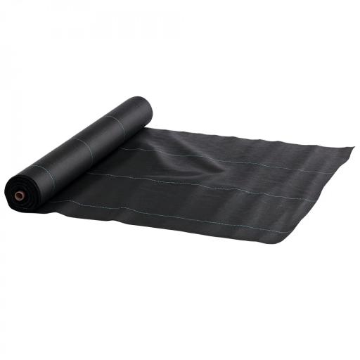 Malla Geotextil 2x100 m Malla de Jardín contra Malas Hierbas 60 g/m² Rollo de Malla Antimaleza Negro [9]