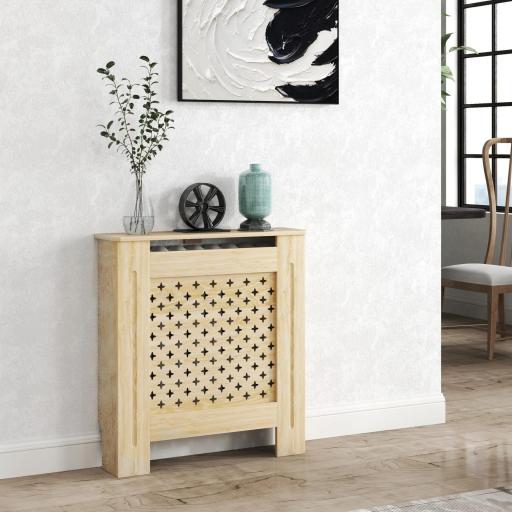 Cubreradiador de MDF Cubierta para Radiador para Salón Dormitorio Pasillo 78x19x82 cm Roble [7]