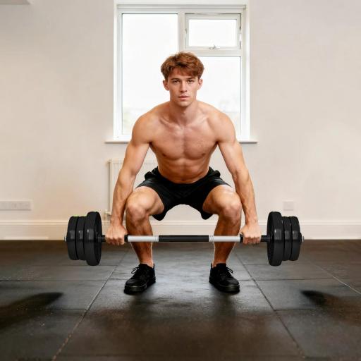 Kit de Mancuernas 20kg 2 en 1 con Barra de Pesas Mango Antideslizante para Entrenamiento de Fuerza Negro Verde [7]