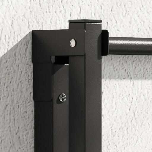 Toallero de Baño de Pared Toallero Plegable con 5 Barras y 6 Ganchos para Toallas Baño 60 cm Negro [3]