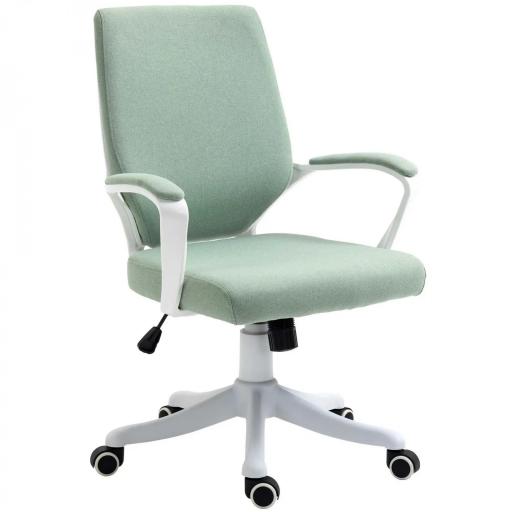 Silla de Escritorio Giratoria Silla de Oficina Basculante con Reposabrazos y Altura Ajustable 62x69x92-100 cm Verde [9]