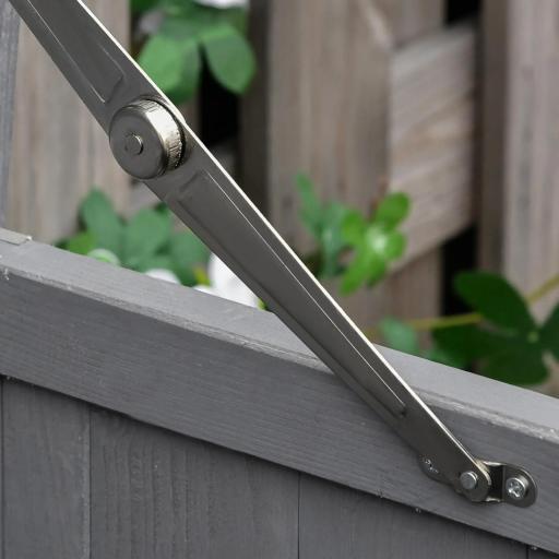 Cobertizo de Almacenamiento de Madera para Jadín 74x43x88 cm con 2 Puertas y Techo Asfáltico Abatible Gris [5]