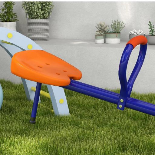 Balancín para Niños Giratorio 360° con Barra con Longitud Ajustable Poste Amortiguador y Base de Acero Multicolor [6]