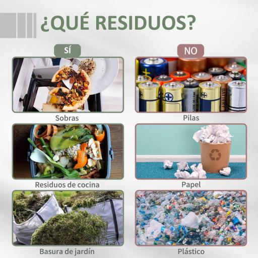 Compostador de Tambor Giratorio con Capacidad 160 Litros de Doble Cámara y Ventilación Marco de Acero 71x65x96cm Gris [5]