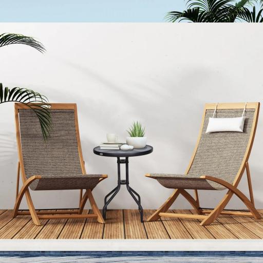 Mesa de Jardín Redonda con Encimera de Vidrio Templado Decorativa y Marco de Metal para Patio Terraza Balcón Comedor Ø60x70 cm Negro