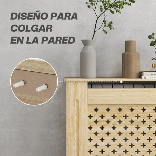 Cubreradiador de MDF Cubierta para Radiador para Salón Dormitorio Pasillo 78x19x82 cm Roble [2]