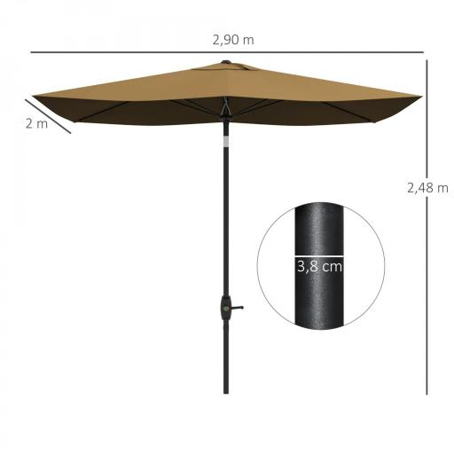 Sombrilla de Terraza Exterior 3x2 m Parasol de Terraza Exterior con Ángulo Ajustable Mástil de Aluminio y Protección UV 50+ Sombrilla para Jardín Patio Café [1]