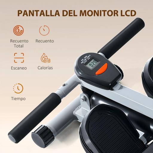 Máquina de Remo Resistencia Ajustable de 12 Niveles con Pantalla LCD para Fitness y Ejercicios de Musculación para Gimnasio en casa Equipo de Entrenamiento Interior [3]