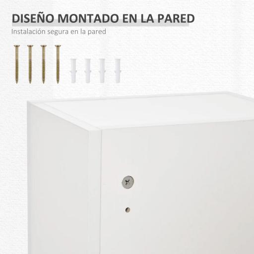 Botiquín de Pared de Primeros Auxilios 5 Niveles con Estantes Ajustables de Vidrio Cerradura Llaves 30x20x70 cm Blanco [3]