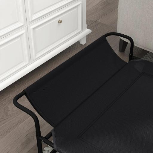 Cama Elevada para Perros Refrescante y Transpirable 106x81x33 cm Malla de Textilene Reposacabezas Inclinado Negro [6]