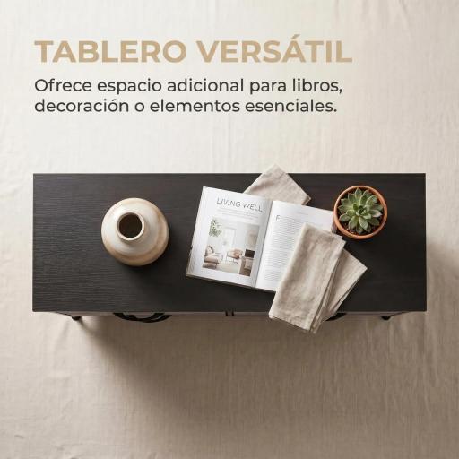 Cómoda con 5 Cajones de Tela Cómoda para Dormitorio Marco de Acero Cajonera para Salón Oficina Gris Oscuro y Negro [4]