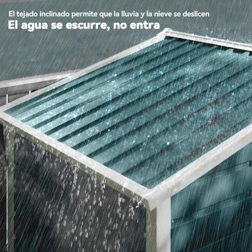 Cobertizo Metálico para Jardín 213x120x166/194 cm con Base Refuerzo Puertas Correderas y Ventilaciones Verde Oscuro [4]