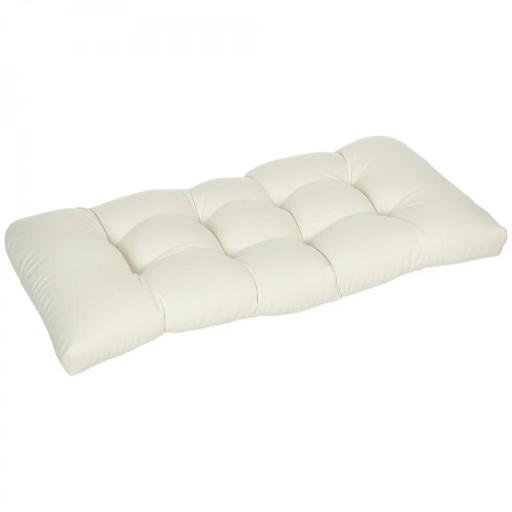 Cojín para Banco de 2 Plazas para Interior y Exterior con 8 Puntadas para Sillas Sofás 110x48x8 cm Crema [9]
