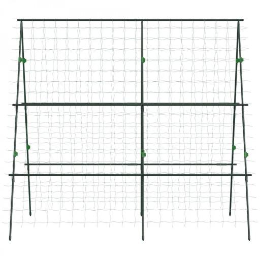 Soporte para Plantas Trepadoras de Jardín Triangular con Estructura de Acero para Frutas Verduras 180x100x180 cm Verde [6]