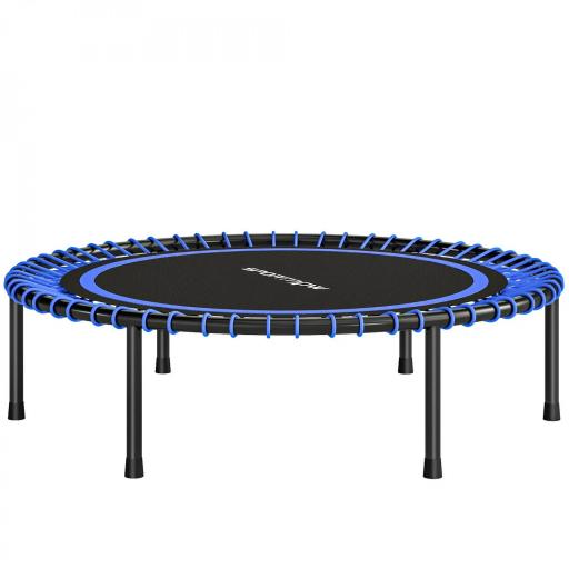 Cama Elástica Fitness Ø114 cm con Marco de Acero Reforzado para Entrenamiento Piernas Cuerpo Azul y Negro [7]