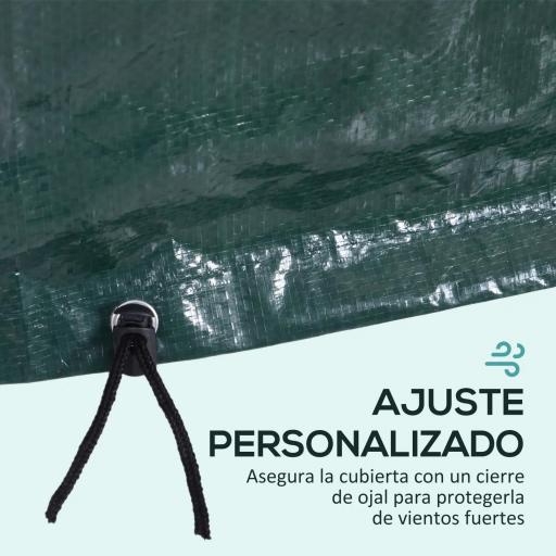 Funda Protectora para Muebles Rectangular Funda de Muebles para Jardín Impermeable Anti-UV Antipolvo 235x190x90 cm Verde [8]