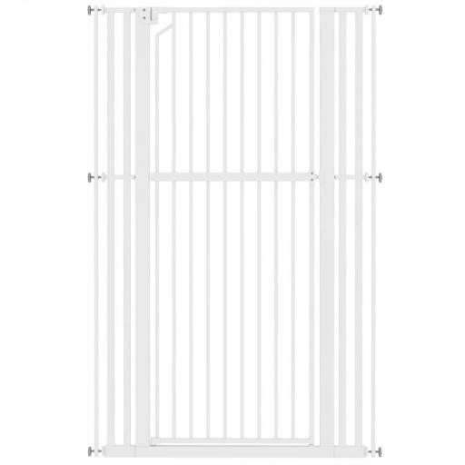 Barrera de Seguridad Niños Perros y Gatos Extra Alta 160cm Extensible 76-105cm para Puertas Escaleras Cierre Automático [10]