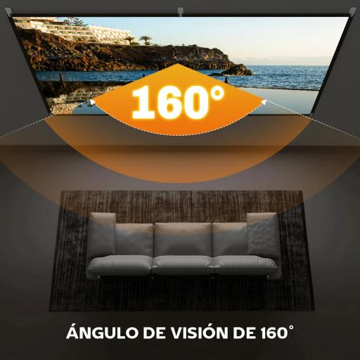 Pantalla de Proyección Manual 100 Pulgadas Formato 16:9 HD 4K/8K para Interior y Exterior Blanco [3]