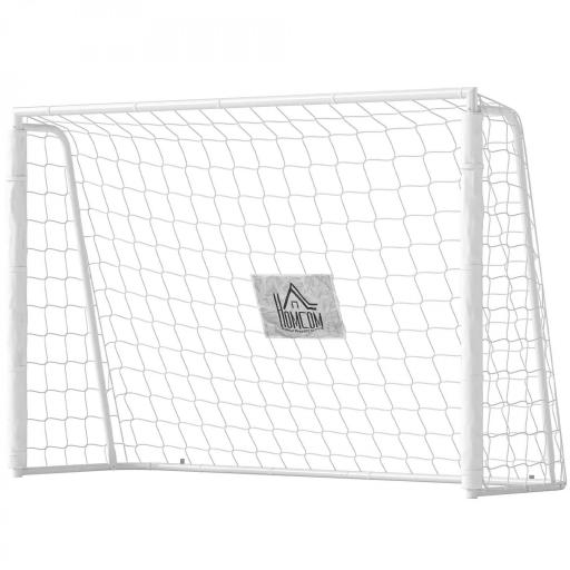 Portería de Fútbol con Soporte de Metal y Red para Entrenamiento de Fútbol en Jardín Aire Libre 186x62x123 cm Blanco [8]