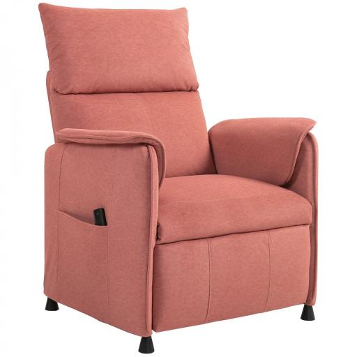 Sillón Reclinable con Motor sin Escobillas Reposapiés Tapizado Resistente y Bolsillos Laterales 80x83x104 cm Naranja [8]