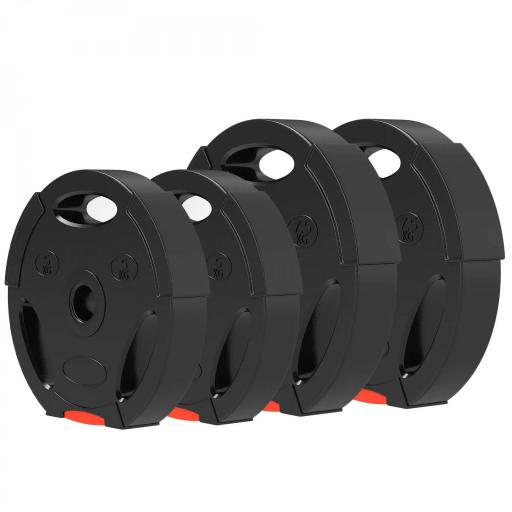 Juego de Discos Pesas de 4 Piezas 2x5 kg 2x7,5 kg con Orificios de 2,5 cm para Entrenamiento Fitness en Hogar Negro [9]
