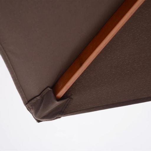 Sombrilla de Jardín Rectangular 200x150x235 cm Inclinable con Anti-UV y Poste de Madera para Terraza Patio Café [6]