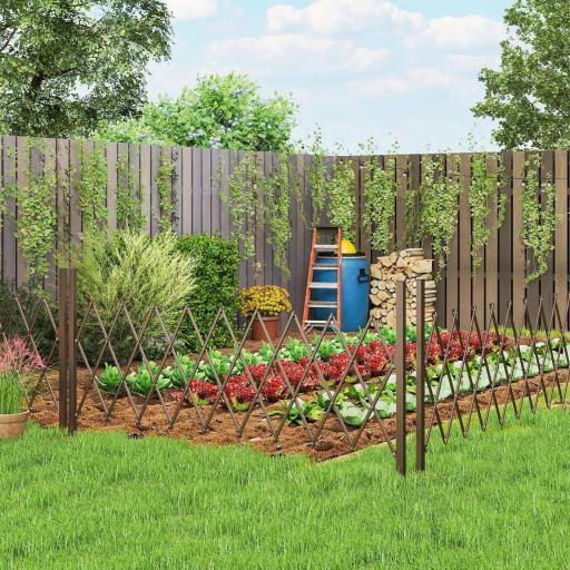 Valla de Jardín Exterior de Aleación de Aluminio Puerta de Jardín Exterior Extensible 250x31x103,5 cm Café Oscuro