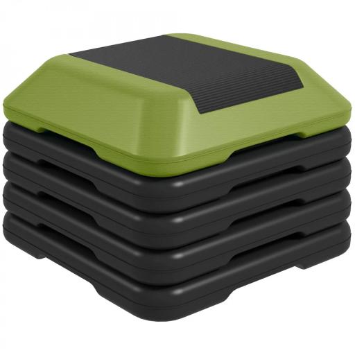 Step para Fitness Stepper Antideslizante con Altura Ajustable de 10/15/20/25/30 cm Carga 150 kg Verde [9]