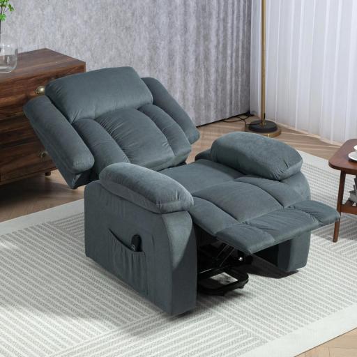 Sillón Relax Reclinable Eléctrico Levanta Personas con Puerto USB Control Remoto Asiento Ancho Reposapiés Gris [6]