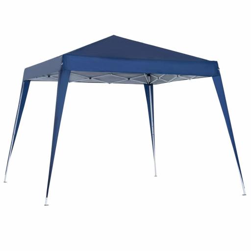 Carpa Plegable 3x3 m, Pop-up, Cenador Pabellón de Jardín, Altura Ajustable con Bolsa de Transporte, Anti-UV, Impermeable, Gazebo para Camping, Fiestas, Exterior, Azul [9]