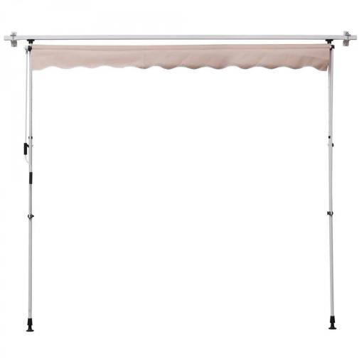 Toldo Manual Retráctil 200x150x170-280 cm para Balcón y Terraza con Altura Ajustable con Manivela Beige [6]