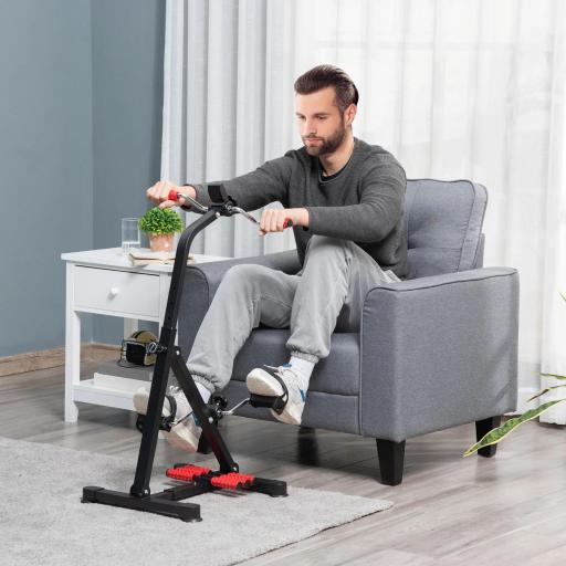 Pedales Estáticos Personas Mayores de Piernas y Brazos Altura Ajustable 75-97 cm Pantalla LCD y Rodillo Masajeador [0]