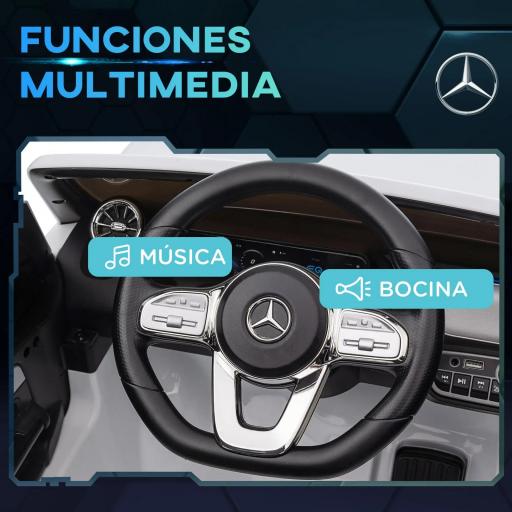 Coche Eléctrico para Niños Mercedes-Benz EQA 12V Control Remoto Música Bocina Velocidad 3-8 km/h 111,5x69x52,5cm Blanco [7]