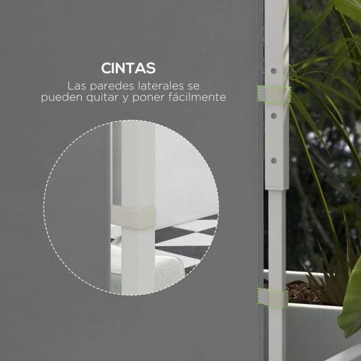  2 Paredes Laterales para Carpas 300x200 cm con Ventana Enrollable y Puerta con Cremallera para Carpa 3x3 m o 3x6 m Gris [4]