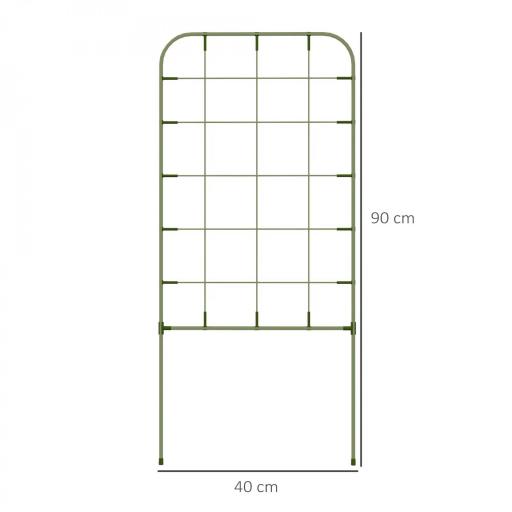 Juego de 4 Enrejados de Jardín Soportes para Enredaderas de Acero para Plantas Trepadoras y Decoración 40x90 cm Verde [1]