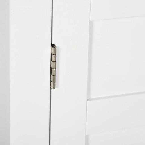 Mueble de Baño Colgar con Estantes Ajustables y Puertas con Cierre Magnético Armario de Pared 58x24x60 cm Blanco [6]