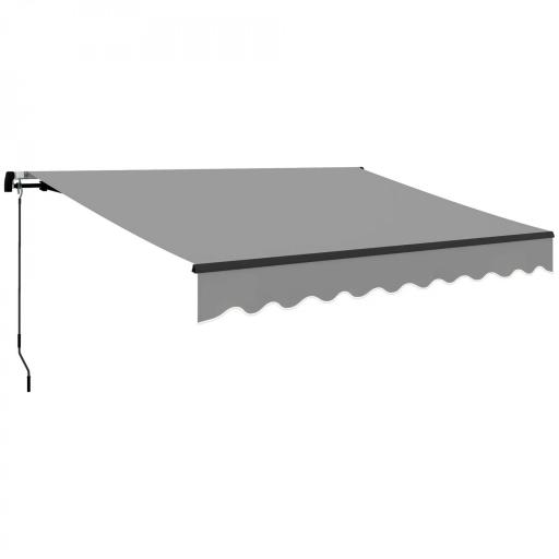 Toldo Retráctil de Aluminio para Ventanas y Puertas con Protección UV30+ y Inclinación Ajustable 360x220 cm Gris [10]