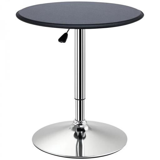 Mesa de Bar con Altura Ajustable Giratoria 360° con Base Redonda Mesa Alta Moderna para Cocina Ø63x67-93 cm Negro [9]